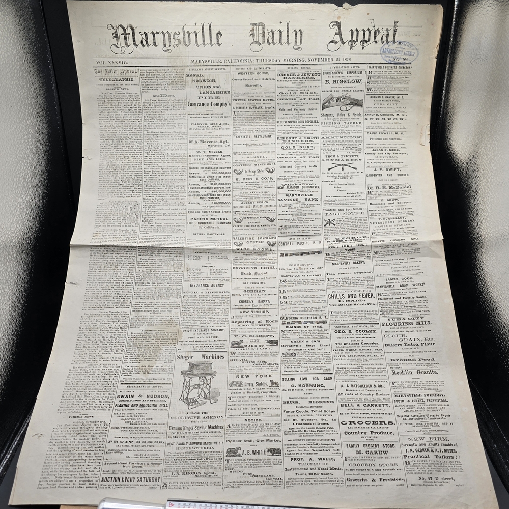 1878 The Marysville Appeal California